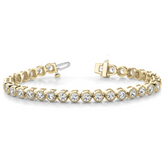 1 ctw Bezel Lab Diamond Tennis Bracelet yellow gold